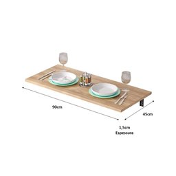 Mesa de Parede Dobravel Supensa com Suporte 90x45 Teka Madrid - 4