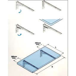 Mesa de Parede Dobravel Supensa com Suporte 90x45 Teka Madrid - 5