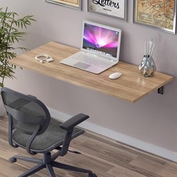 Mesa de Parede Dobravel Supensa com Suporte 90x45 Teka Madrid - 1