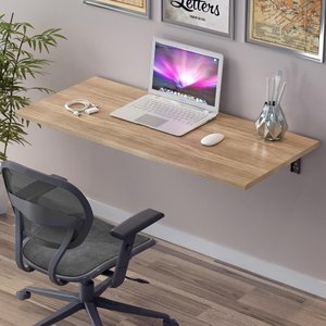Mesa de Parede Dobravel Supensa com Suporte 90x45 Teka Madrid
