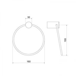 Porta Toalha Argola Atria Matte Meber - 2