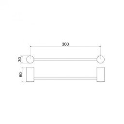 Porta Toalha Linear Curto Atria Matt Meber - 2