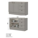 Ver imagem 5 de Cozinha Modulada 4 Peças 8 Portas 5 Gavetas Americana Henn Cinza