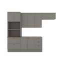 Ver imagem 2 de Cozinha Modulada 4 Peças 8 Portas 5 Gavetas Americana Henn Cinza