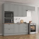 Ver imagem 1 de Cozinha Modulada 4 Peças 8 Portas 5 Gavetas Americana Henn Cinza