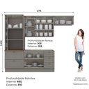 Ver imagem 3 de Cozinha Modulada 4 Peças 8 Portas 5 Gavetas Americana Henn Cinza