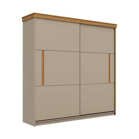Guarda Roupa Casal 2,25m Portas de Correr 3 Gavetas 100% Mdf Cor:corda com Freijó