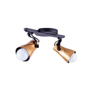 Luminária de Teto Spot de Sobrepor Trilho Direcionável Octa Dourado Design Moderno Quarto Sala 2 Lâm