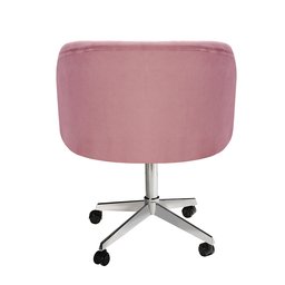 Cadeira Para Escritório E Home Office Atenas Base Giratória Rodizio - Veludo Rosé - 4
