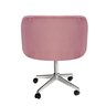 Cadeira Para Escritório E Home Office Atenas Base Giratória Rodizio - Veludo Rosé - 4