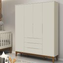 Ver imagem 1 de Guarda Roupa Infantil Classic Elfe Areia Acetinado Amadeirado - Reller