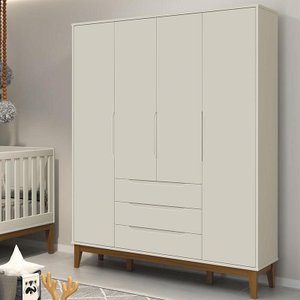 Guarda Roupa Infantil Classic Elfe Areia Acetinado Amadeirado - Reller