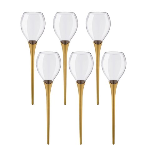 Kit 6 Taças Beach Queen Boccatti 520ml Drinks na Areia Praia Cor:dourado