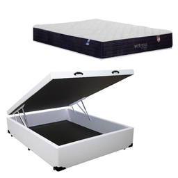 Cama Box Bau colchão colchobel 28cm Molas Em sacadas:branca - 1