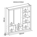 Ver imagem 6 de Guarda Roupa Casal Grande 3 Portas de Correr Marrom Glass