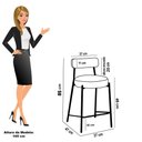 Ver imagem 4 de Banqueta Cozinha Média com Encosto Industrial Preto Kit 3 Londres Pu Nozes D03 - D'rossi