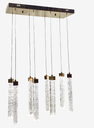 Ver imagem 1 de Pendente Empire Dourado Cristal 8 Tubos Led 40W 30cm Bivolt PARIS LUZ