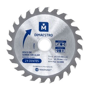 Disco de Serra Circular 110mm Madeira 24 Dentes - Dimaestro