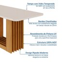 Ver imagem 5 de Mesa de Jantar Retangular 210x100cm MDF/Vidro Jambu CabeCasa MadeiraOriginals Off White/Cinamomo