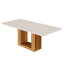 Ver imagem 3 de Mesa de Jantar Retangular 210x100cm MDF/Vidro Jambu CabeCasa MadeiraOriginals Off White/Cinamomo