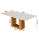 Ver imagem 4 de Mesa de Jantar Retangular 210x100cm MDF/Vidro Jambu CabeCasa MadeiraOriginals Off White/Cinamomo
