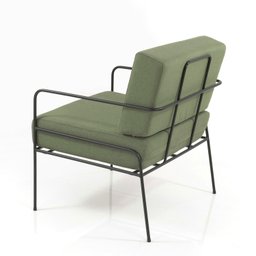 Poltrona Fly Verde Impermeável Base Metal Preta - 2