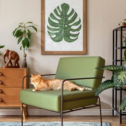 Poltrona Fly Verde Impermeável Base Metal Preta - 5