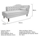 Ver imagem 3 de Kit Diva Recamier Diana 185cm Lado Esquerdo e 01 Poltrona Classic Suede - Doce Sonho Móveis RECAMIER
