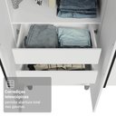 Ver imagem 7 de Guarda-Roupa Solteiro com Pés 4 Portas Batentes Branco/Branco/Preto Venus Madesa