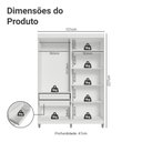 Ver imagem 3 de Guarda-Roupa Solteiro com Pés 4 Portas Batentes Branco/Branco/Preto Venus Madesa