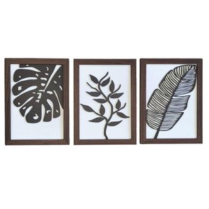 Kit com 3 Quadros Personalizados em Mdf (33x24,5) Kit 3 Quadros 2 - Marrom