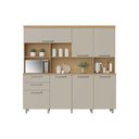 Ver imagem 5 de Kit de Cozinha Compacta Nobreza C/ 7 Portas e 2 Gavetas 210cm Carvalho/titânio - Nesher