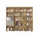 Ver imagem 4 de Kit de Cozinha Compacta Nobreza C/ 7 Portas e 2 Gavetas 210cm Carvalho/titânio - Nesher