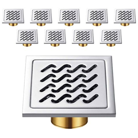 Ralo 10x10 Inox Anti Odor Banheiro Kit 9 Uni Lavabo Anti Inseto Higienico Varanda Lavanderia Resiste