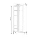 Ver imagem 4 de Cristaleira Decorativa Vitória com 3 Prateleiras e 2 Portas de Vidro Iluminação Led Pés Metálicos do