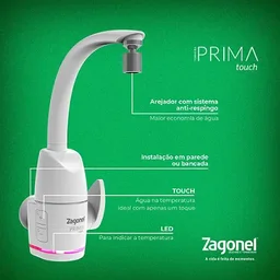 Torneira Elétrica Prima Touch Zagonel - Branda - 220v - 3