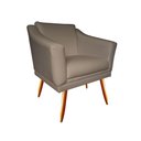 Ver imagem 3 de Kit 2 Poltronas Decorativa Agatha Suede Capuccino Pés Madeira Ms Decor