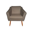 Ver imagem 2 de Kit 2 Poltronas Decorativa Agatha Suede Capuccino Pés Madeira Ms Decor