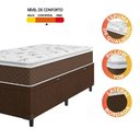 Ver imagem 3 de Cama Box Baú Solteiro Colchão Molas Ensacadas Pillow Top Martino 88X188X66Cm Marrom/Branco