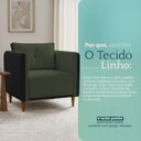 Ver imagem 3 de Kit 2 Poltronas Aviv para Sala Escritório Recepção Linho Verde Premium Easy Clean Corino Marrom Prem