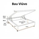 Ver imagem 4 de Box Baú Viúvo Blindado na Chapa de Madeira - Diversas Cores (188x128x42) - Suede Bege