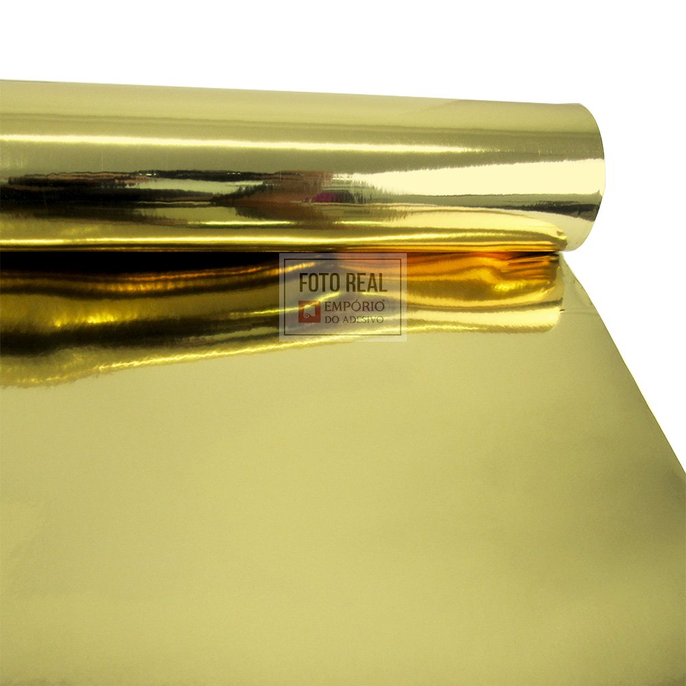 Adesivo Poliester Ouro Brilhante 1,00m x 1,00m IMPRIMAX - 1