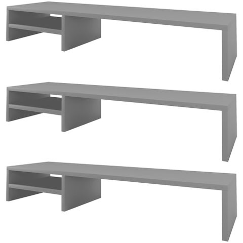 Kit 03 Suportes Para Monitor Stand Home Office Lap 90 cm L03 Cinza - Lyam Lyam Decor