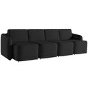 Ver imagem 1 de Sofá Cama para Sala de Estar 4 Lugares 316cm Montserrat K01 Veludo Preto - Lyam Decor
