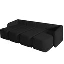 Ver imagem 6 de Sofá Cama para Sala de Estar 4 Lugares 316cm Montserrat K01 Veludo Preto - Lyam Decor
