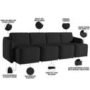 Ver imagem 4 de Sofá Cama para Sala de Estar 4 Lugares 316cm Montserrat K01 Veludo Preto - Lyam Decor