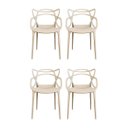 Ver imagem 1 de Kit 4 cadeiras Allegra Design Moderno em Polipropileno Empilhável – Para Sala, Cozinha e Escritório 