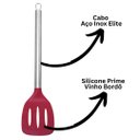 Ver imagem 2 de Espátula de Silicone Vazada com Cabo Inox Elite Vinho Bordê - Tuut