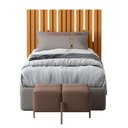 Ver imagem 3 de Cabeceira Ripada Cama de Solteiro com Led Nagoia Nature