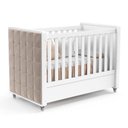 Ver imagem 2 de Jogo de Quarto Infantil Berço com Capitonê e Cômoda Tutto New Branco Soft - Matic Móveis